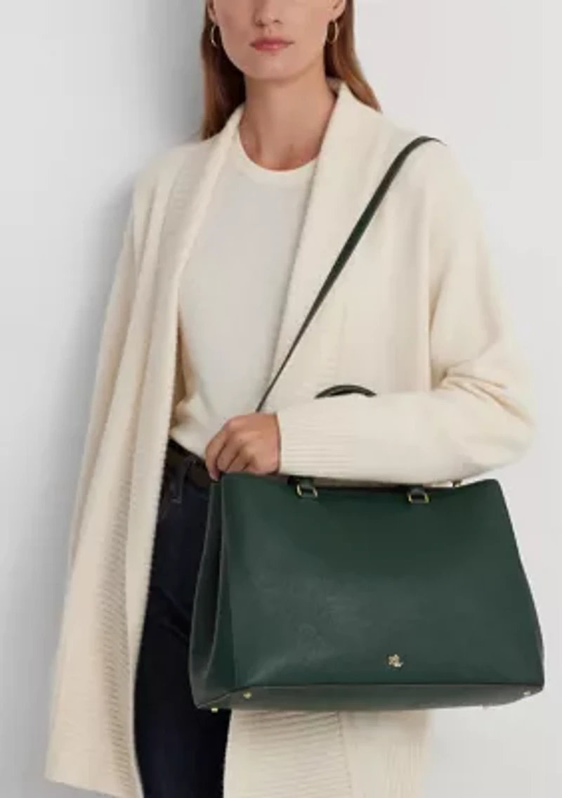 Crosshatch Leather Large Hanna Satchel