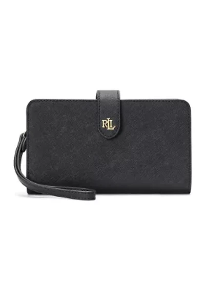 Crosshatch Leather Tech Wristlet
