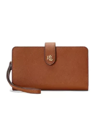 Crosshatch Leather Tech Wristlet