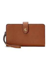 Crosshatch Leather Tech Wristlet