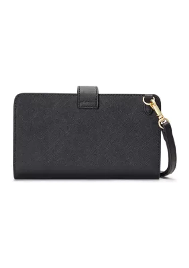 Crosshatch Leather Tech Wristlet