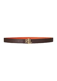 Logo Reversible Pebbled Leather Belt