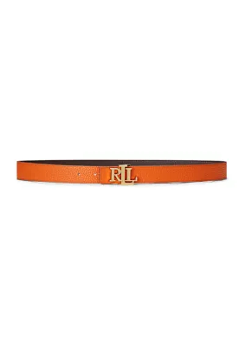 Logo Reversible Pebbled Leather Belt