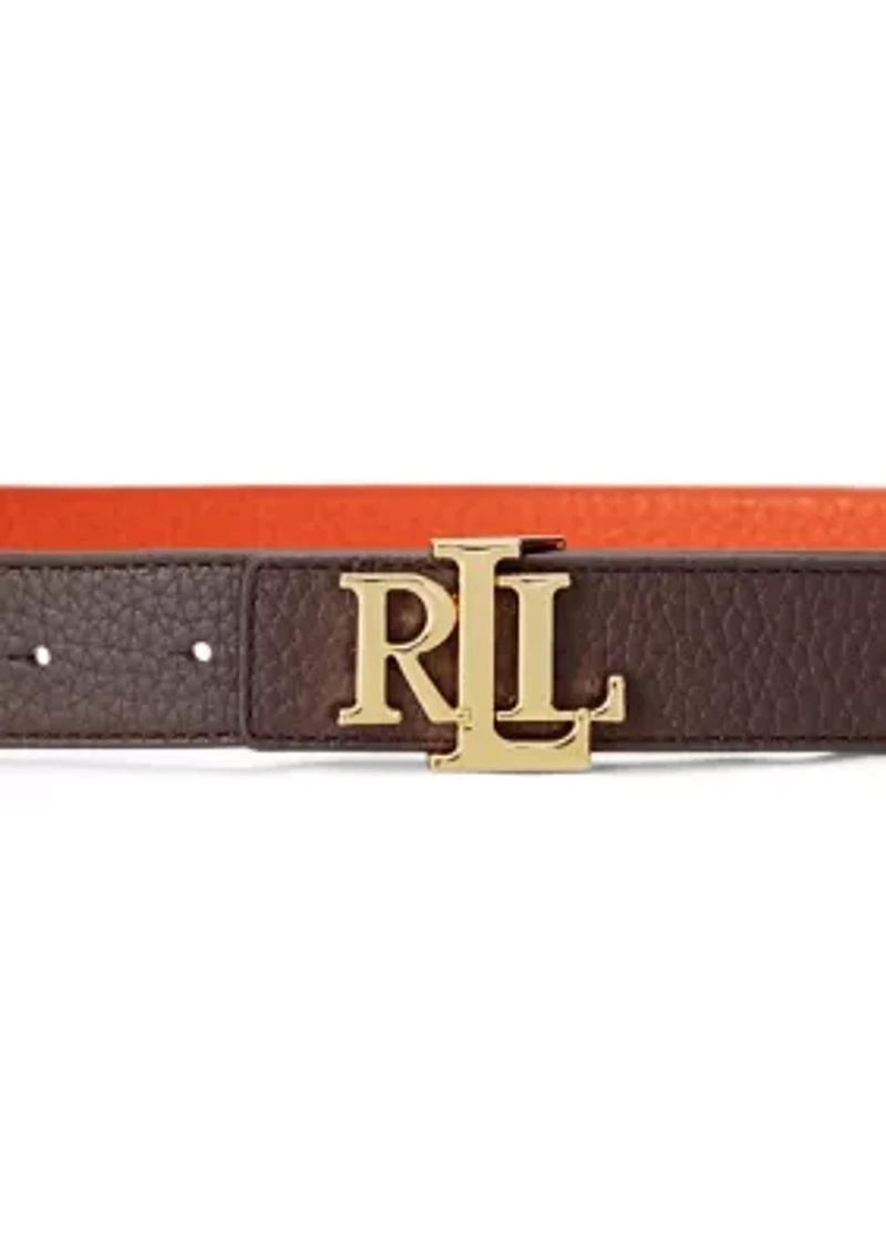Logo Reversible Pebbled Leather Belt