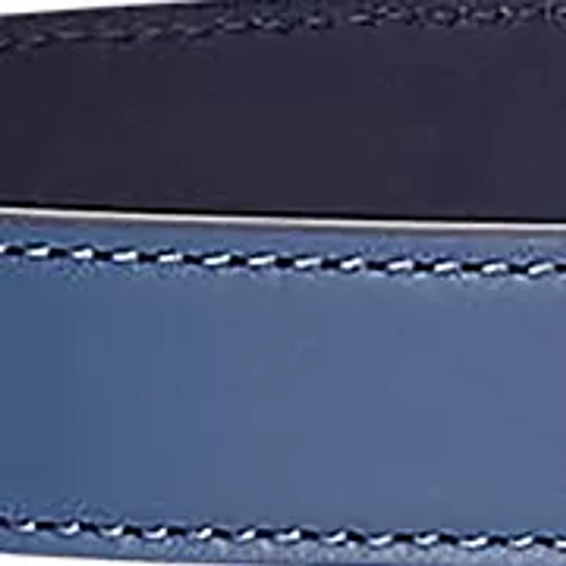 Oval-Logo Reversible Leather Skinny Belt