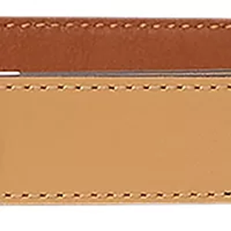 Oval-Logo Reversible Leather Skinny Belt