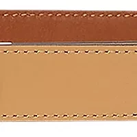 Oval-Logo Reversible Leather Skinny Belt