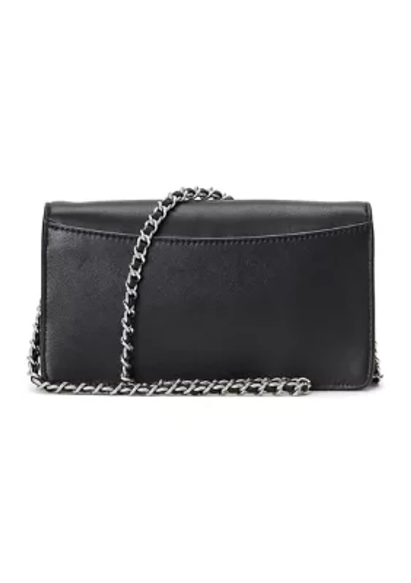 Leather Crossbody Turn Lock Tech Case