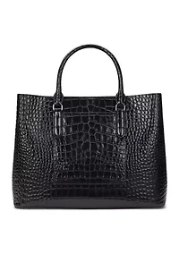 Embossed Leather Large Marcy Satchel