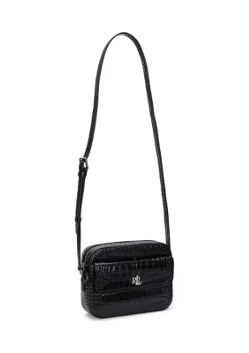 Croc-Embossed Medium Marcy Camera Bag