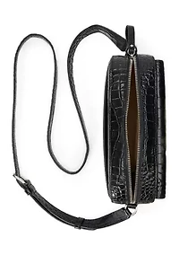 Croc-Embossed Medium Marcy Camera Bag