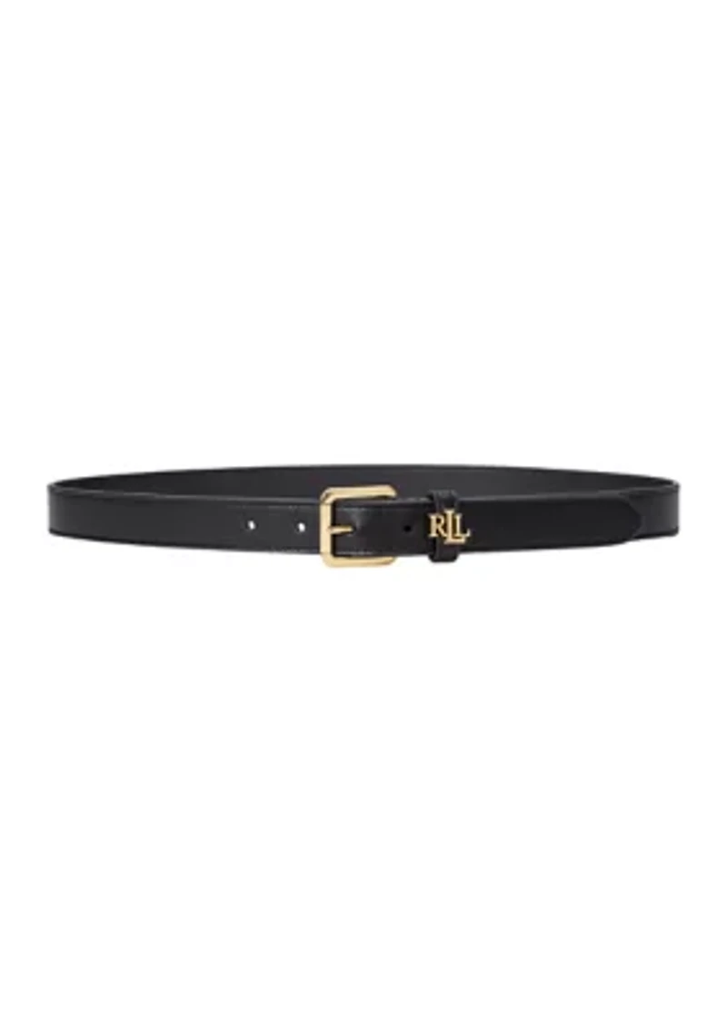 Logo Keeper Leather Skinny Belt