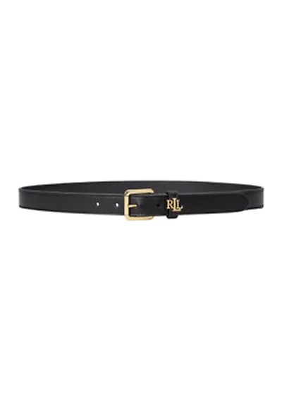 Logo Keeper Leather Skinny Belt