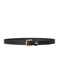Logo Keeper Leather Skinny Belt