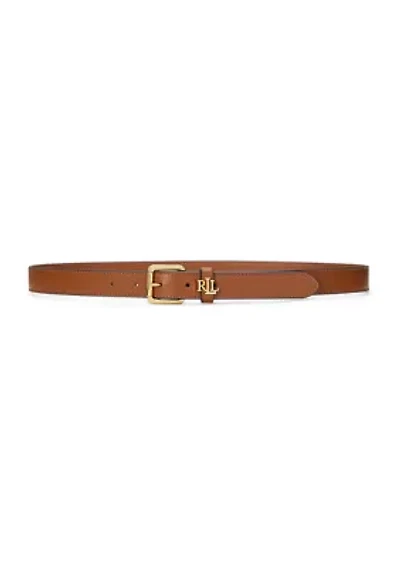 Logo Keeper Leather Skinny Belt