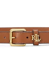 Logo Keeper Leather Skinny Belt