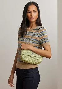 Mélange Woven Straw Medium Sophee Bag