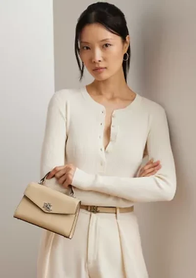 Crosshatch Leather Small Farrah Satchel