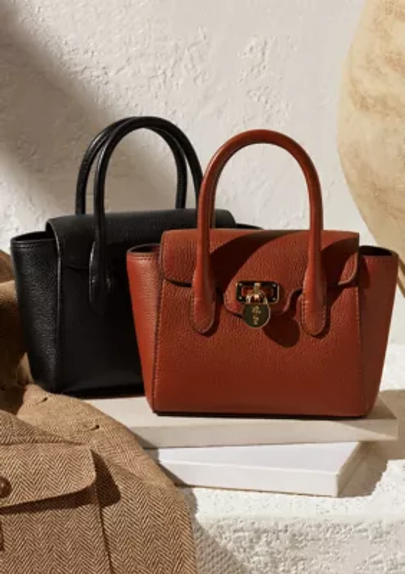 Pebbled Leather Small Tanner Satchel