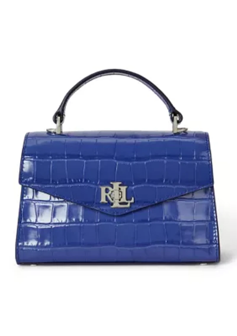 Crocodile Embossed Small Farrah Satchel