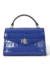 Crocodile Embossed Small Farrah Satchel