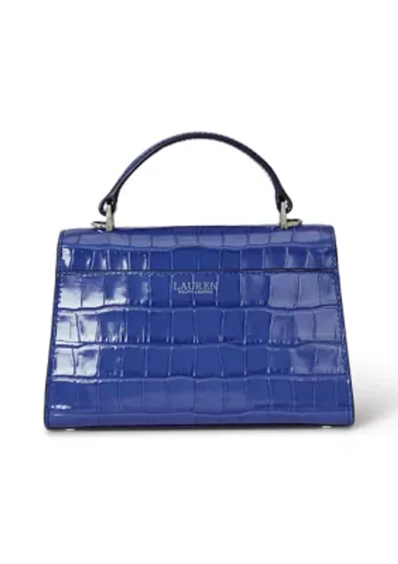 Crocodile Embossed Small Farrah Satchel