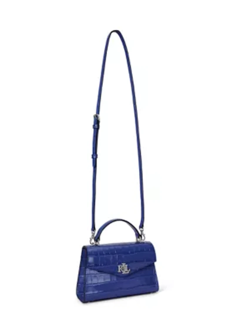 Crocodile Embossed Small Farrah Satchel