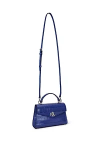 Crocodile Embossed Small Farrah Satchel
