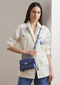 Crocodile Embossed Small Farrah Satchel