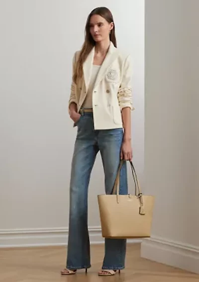 Faux-Leather Large Reversible Tote Bag