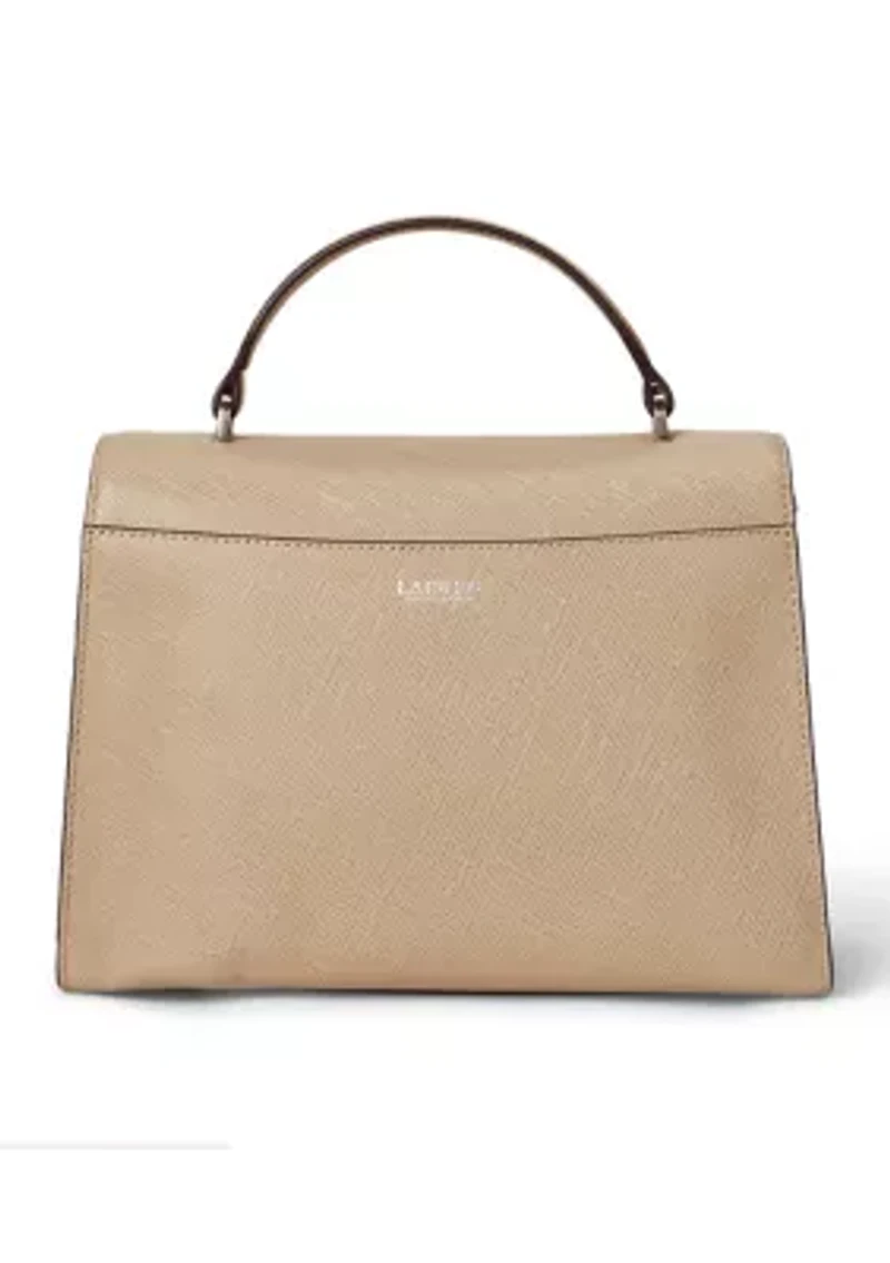 Crosshatch Leather Large Farrah Satchel