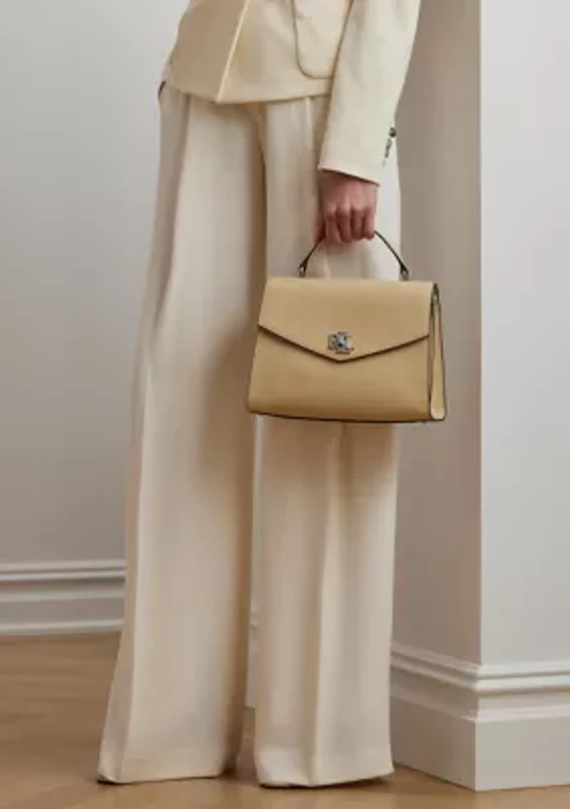 Crosshatch Leather Large Farrah Satchel