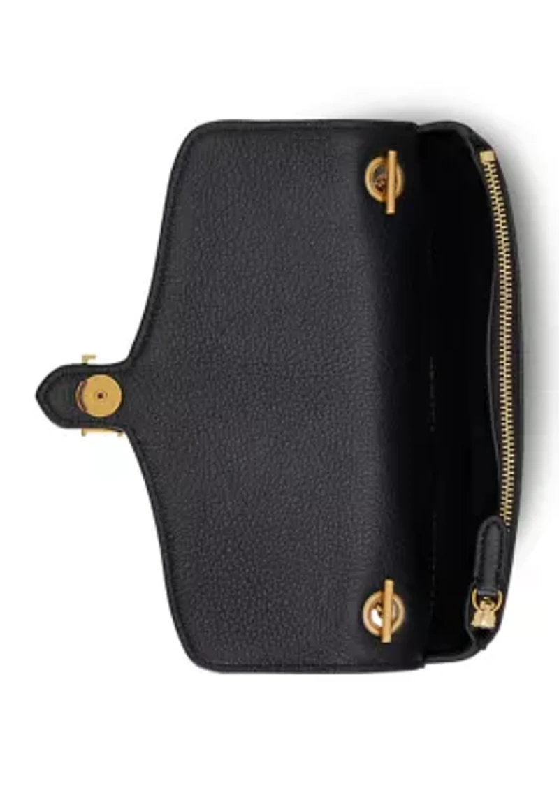 Pebbled Leather Bradley Crossbody Wallet
