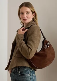 Suede Large Tasha Shoulder Bag