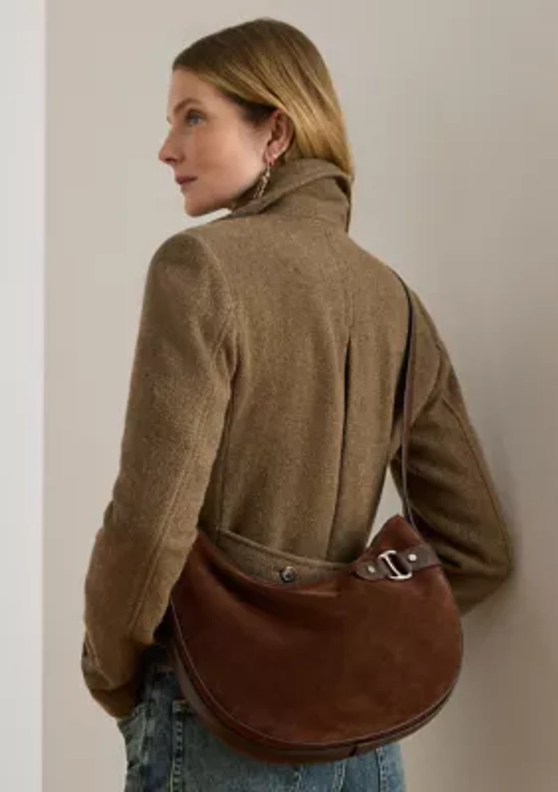 Suede Large Tasha Shoulder Bag