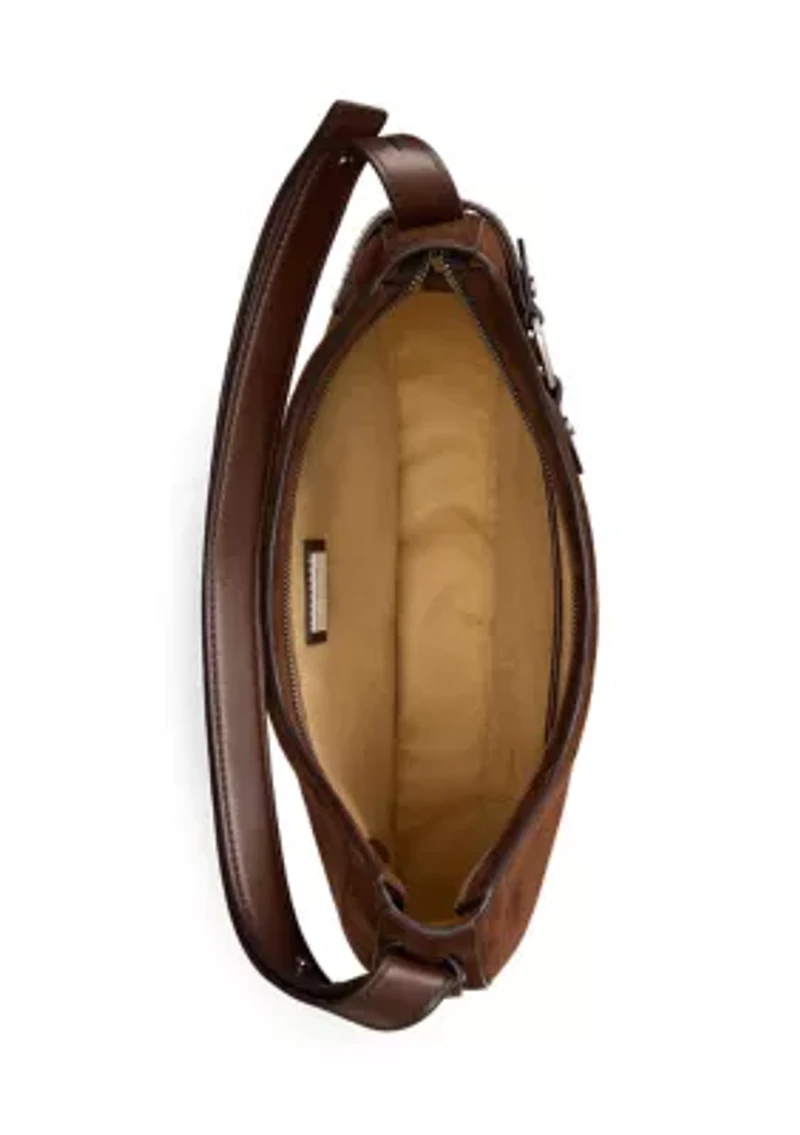 Suede Large Tasha Shoulder Bag