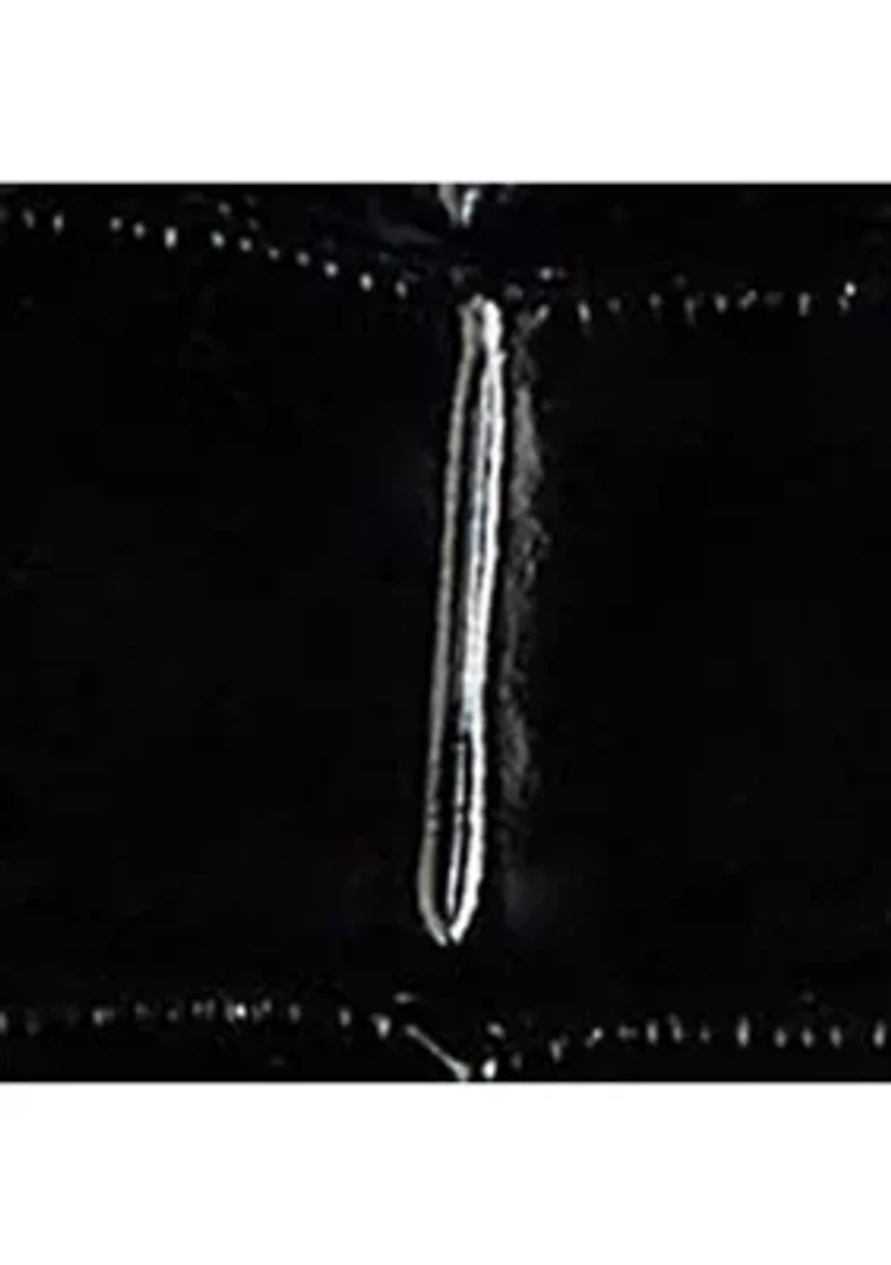 Crocodile-Embossed Leather Large Pouch