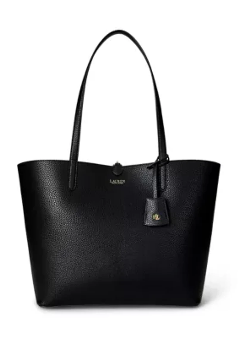 Faux-Leather Large Reversible Tote Bag