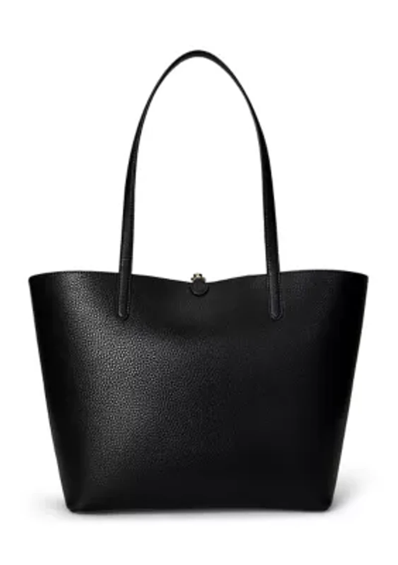 Faux-Leather Large Reversible Tote Bag