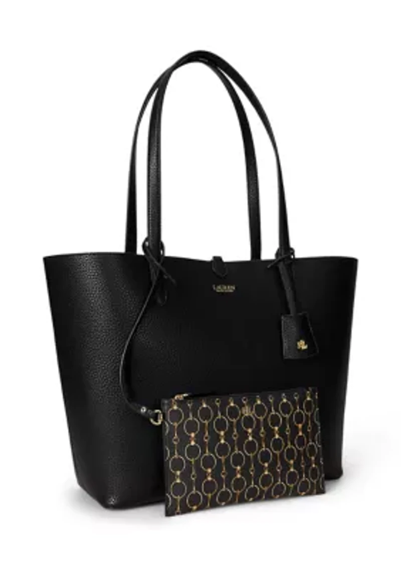Faux-Leather Large Reversible Tote Bag