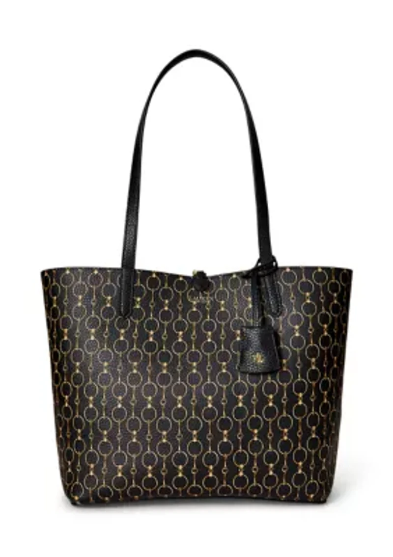 Faux-Leather Large Reversible Tote Bag