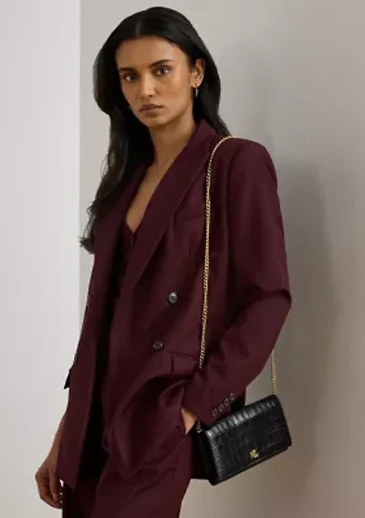 Croc-Embossed Medium Adair II Crossbody Bag