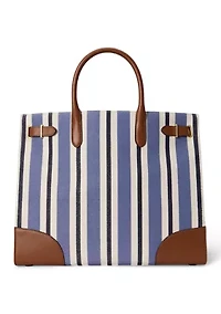 Striped Canvas Large Devyn Tote Bag