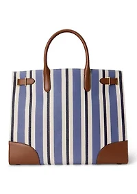 Striped Canvas Large Devyn Tote Bag