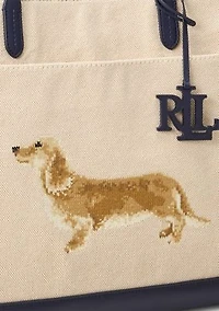 Dog-Embroidered Large Cameryn Tote Bag