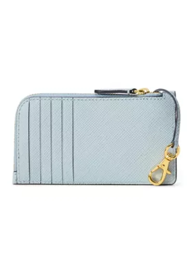 Textured Leather L-Zip Card Case