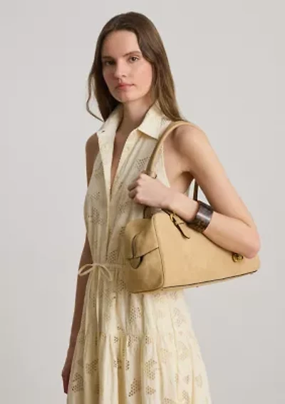Suede Large Marcy Zip Satchel Bag
