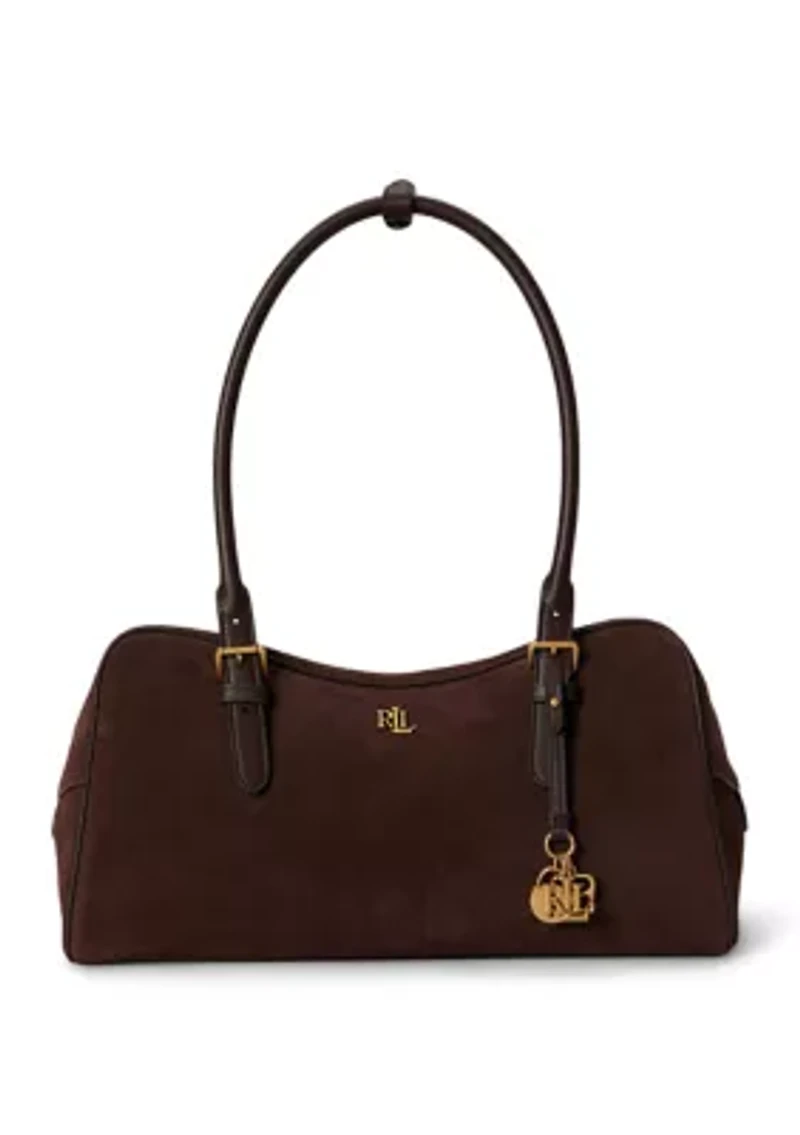 Suede Large Marcy Zip Satchel Bag