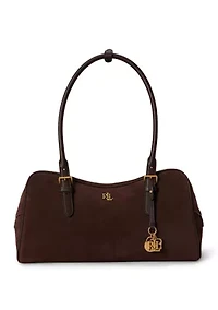 Suede Large Marcy Zip Satchel Bag