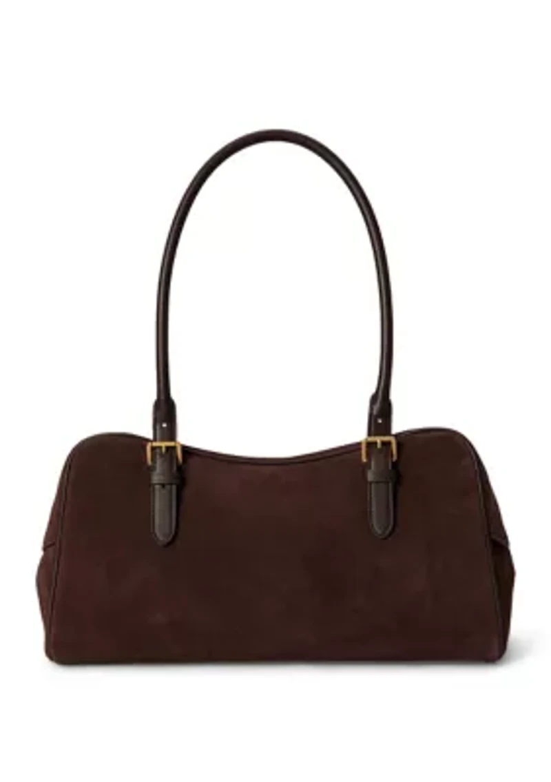 Suede Large Marcy Zip Satchel Bag